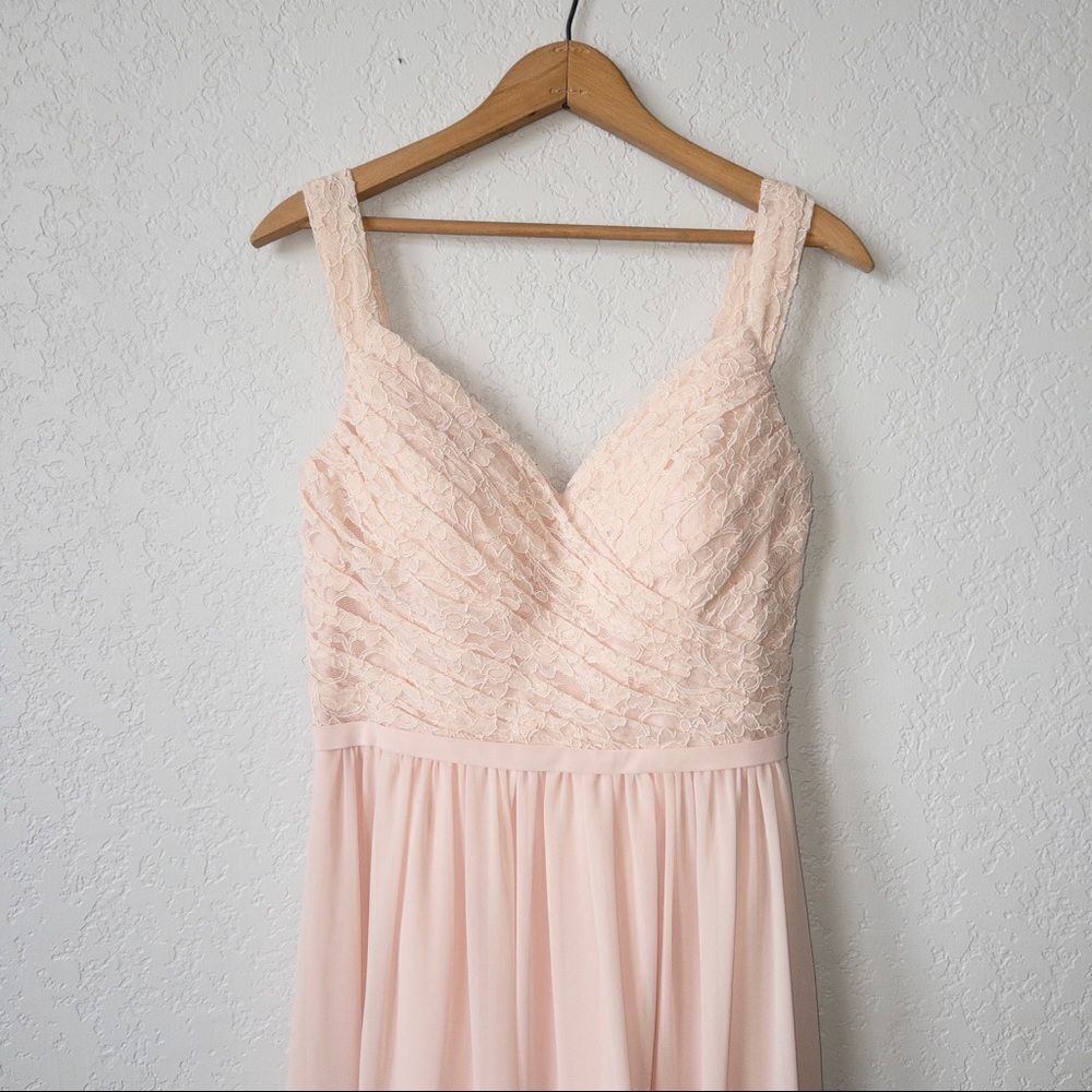 NWT Bill Levkoff Petal‎ Pink Lace Bodice Bridesmaid Dress Size 8
